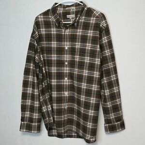 Natural BasiX Men's Cotton Button Down plaid long sleeve Shirt- Checkered XL.